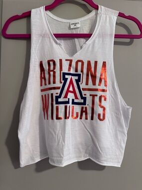 Arizona Wildcats White Crop Tank with Team Logo